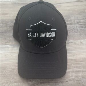 Harley-Davidson Black and White Shield Baseball Hat